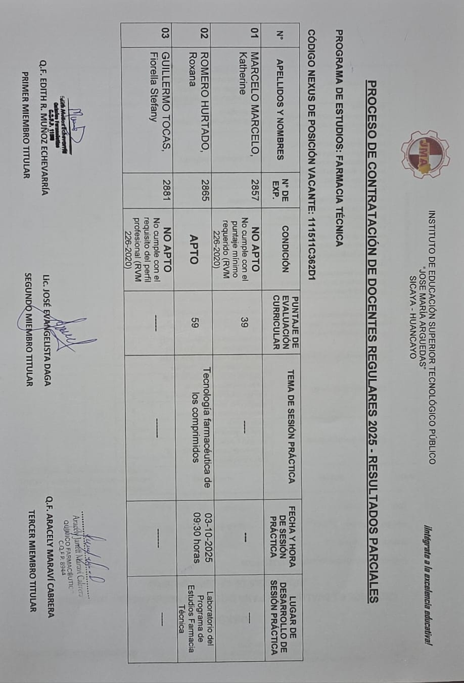 Proceso de contratación docentes 2025